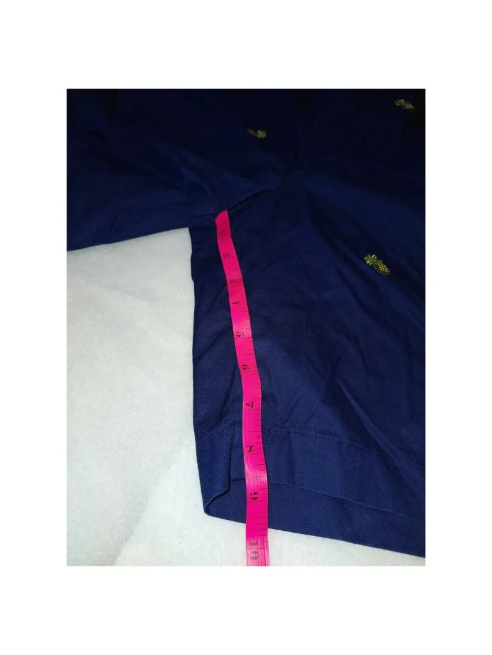 Brooks Brothers Navy Blue Chino Pineapple Embroidered Men's Shorts 34